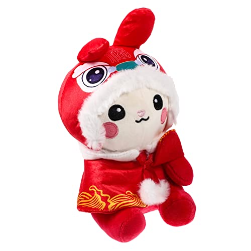 ADOCARN Desktop Kaninchenpuppe Kaninchen Plüschtiergeschenk Kaninchen Maskottchen Spielzeug Kaninchen Jahr Maskottchen Puppe Kaninchen Puppenspielzeug Ausgestopfte Kaninchen Puppe von ADOCARN