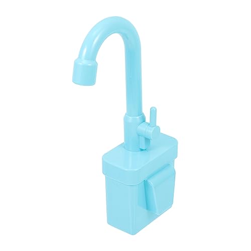 ADOCARN Elektrischer Geschirrspüler Kleinkind Waschbecken Puppenhaus Zubehör Gefälschte Wasserhahn Spielhaus Geschirrspüler Fitting Glatte Wasser Wasserhahn Blau von ADOCARN