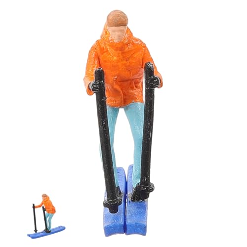 ADOCARN 164 Mini-Skifahren Puppenhaus Harzmaterial Lebendige Dekorative Miniaturfigur Für Sandtisch-Architektur-Layout von ADOCARN