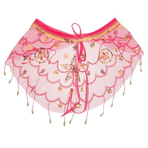 ADOCARN Gesichtsschleier für Bauchtanz für Frauen, Tribal-Stil, mit Perlen, Pailletten, durchsichtige Netzmaske mit Fransen, glänzendes Bauchtanz-Kostümzubehör für Halloween, Karneval, von ADOCARN