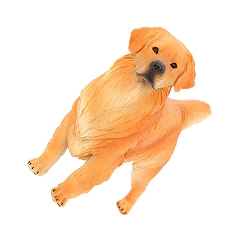 ADOCARN Golden Retriever-Ornament Kuchendekorationen lebensechtes Hundemodell Kinderspielzeug Modelle Hündchenspielzeug für Kinder dekoratives Tiermodell Desktop-Tierdekor Hochzeit Statue von ADOCARN