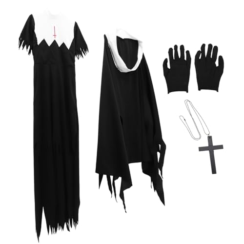 ADOCARN Halloween Zombie Nonnenkostüm Xl Damen Party Uniform Gruseliges Leichtes Horror Kostüm für Erwachsene mit Langlebigem Bequemem Material und Dekorationseffekt von ADOCARN