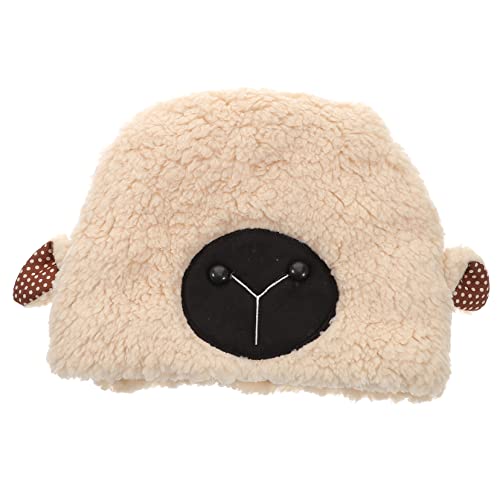 ADOCARN Hut Lustig Hut Mit Lammohren Ohrenmütze Motorhaube Hüte Kaninchen Heiser Tiermütze Plüschhut Weihnachtskarneval Hut Geburtstagsfeier Hut Kopfbedeckung Mit Schafsohren Schafohrhut Sherpa Beige von ADOCARN