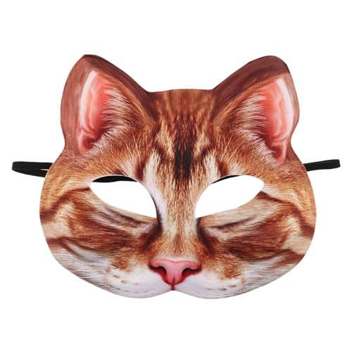 ADOCARN Katzen-halbgesichtsmaske: Halloween-cosplay-party-zubehör – Tier-maskenball-requisite Für Erwachsene Und Kinder – Bequeme Passform Und Wiederverwendbares Design von ADOCARN
