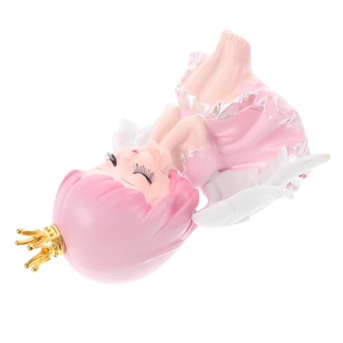 ADOCARN Kuchendekoration realistisch Engel-Kuchen-Deckel Fee Tortenaufsätze Kuchendeckel Mädchen Party Oh Kuchen Topper Geburtstag Kuchen -Topper Miniaturen Kuchen -Toper -Figur Harz Rosa von ADOCARN