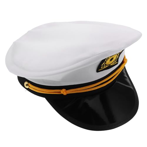 ADOCARN Marine-Kappe Matrosenmützen Für Erwachsene Kapitänsmütze Herren-yachtkostüm Mountie-Hut Dirigentenhut Bootskapitänshut Marine Hüte Braut Hut Segelmütze Stoff von ADOCARN