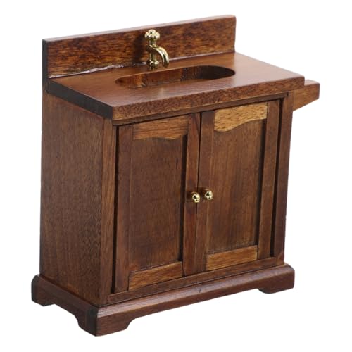 ADOCARN Maßstab Waschbecken Schrank mit Funktionalem Tür Design Realistische Badezimmer Einrichtung für Kreatives Rollenspiel und Spielzeugpuppenhaus von ADOCARN