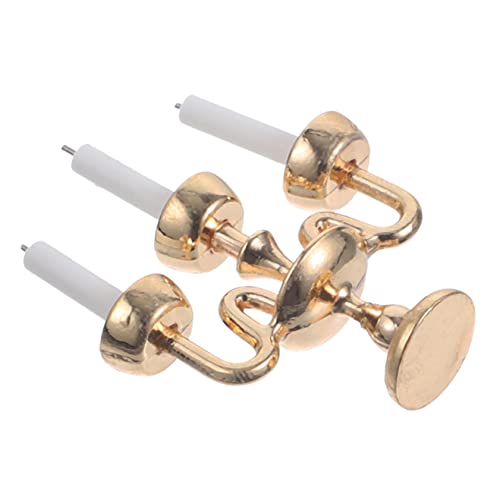 ADOCARN Mini-Kerzenhalter Stumpenkerzenhalter Miniaturen dekorativ Dekorationen für kinderspielzeug Miniatur-Leuchtermodelle Miniatur-Kerzenhaltermodell Metall Golden von ADOCARN