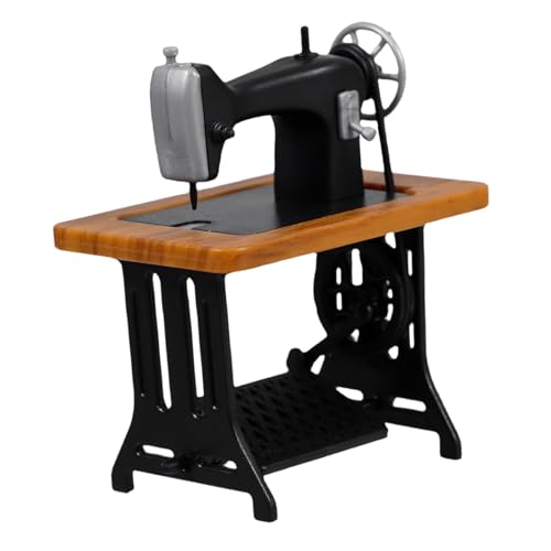 ADOCARN Miniaturnähmaschine Nähmaschine Mini Vintage Puppenhausmöbel Mini-Vintage-nähmaschinenmodell Dollhouse Decor Miniaturnähen Miniaturen Puppenhauszubehör Zimmernähte Schwarz Abs von ADOCARN