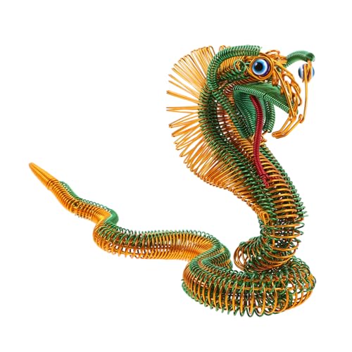 ADOCARN -Modell Schlangen-actionfiguren Schlangenverzierung Gefälschte Schlangen-actionfigur Schlangenskulptur Spielzeugschlangenfiguren Office Desk Ornament Grün Aluminium von ADOCARN