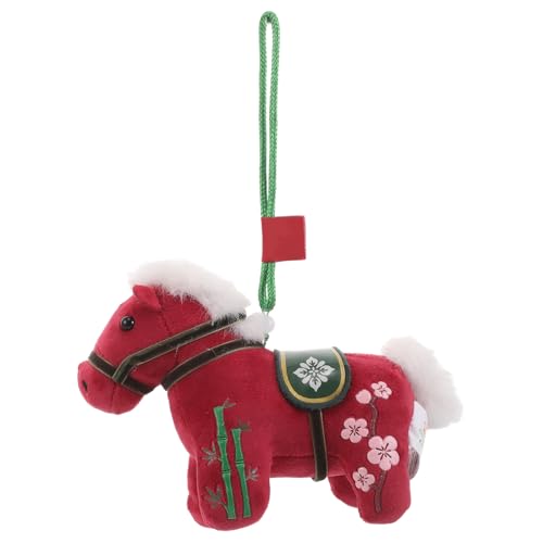ADOCARN Plüschpuppe mit Tierkreiszeichen Pferd: Anhänger mit dem Jahr des Pferdes, Plüschtierpuppe, Dekoration des chinesischen Jahres – Maskottchen als Symbol für Reichtum für das Frühlingsfest von ADOCARN