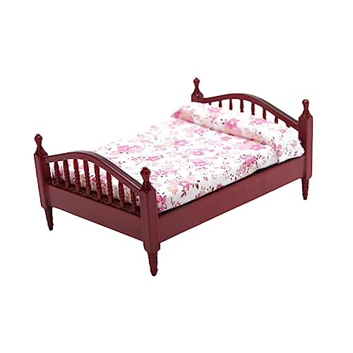 ADOCARN Miniatur-doppelbett Für Miniaturhaus Maßstab 1:12 Miniaturmöbel Jungen Und Mädchen Spielset ADOCARN Miniatur-doppelbett Für Miniaturhaus Maßstab 1:12 Miniaturmöbel Jungen Und Mädchen Spielset von ADOCARN