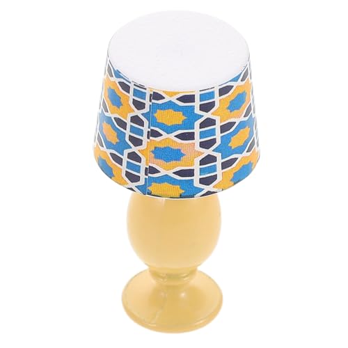 ADOCARN Puppenhaus Tischlampe Schreibtischlampe Puppenhaus Mini Licht Miniatur Dekolampe Miniaturlampe Für Puppenhaus Miniaturmöbel Zubehör Puppenhaus Zubehör Lampe Gelb Kunststoff von ADOCARN