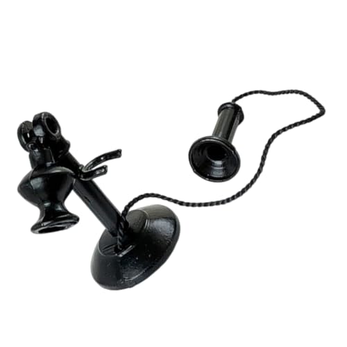 ADOCARN Retro Telefon Dekore Telefon Desktop Ornament Telefonmodell Vintage Hausdekor Retro Spielzeugtelefon Retro Festnetztelefone Neuartiges Telefon Altmodisches Telefon Metall Schwarz von ADOCARN
