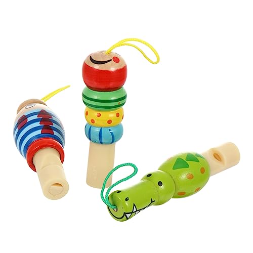 ADOCARN 3 Stücke Set Holz Tier Pfeife Spielzeug Baby Musical Kleinkind Spielzeug Zufällige Stil von ADOCARN