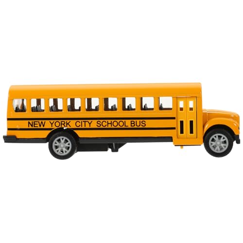 ADOCARN Schulbus-Modell für kinderspielzeug Kinderbus Kinderzimmer Accessoire Flugzeug Autos Druckguss-Rückziehwagen Auto zurückziehen Legierung Yellow von ADOCARN