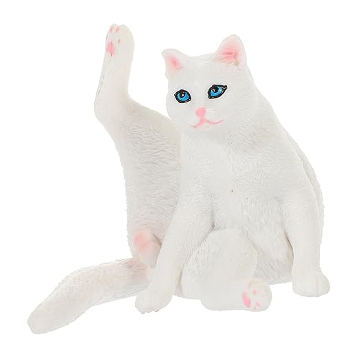 ADOCARN Simulation Katzen Ornamente Mini-Kätzchen-Figuren Interaktives Katzenspielzeug Plüsch Animal Figures Dekoration Schlafzimmer Requisite für Katzenfotos Desktop-Katzenfiguren Plastik von ADOCARN
