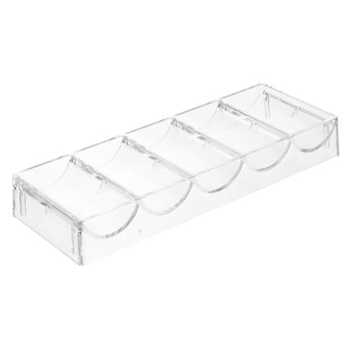 ADOCARN Transparentes Chip Rack, Aufbewahrungsbox, Tablett, Pokerchip Halter, Professionelles Pokerchip Tablett, Verschleißfestes Chip Etui, Chip Zubehör, Chip Vorrat, Tragbares Chip von ADOCARN