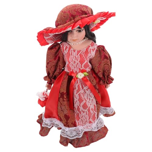 ADOCARN Viktorianische Porzellanpuppe Elegante Keramikfigur für Wohnung Sammlerfigur Traditionelle Deko für Zuhause Puppen Verarbeitet und von ADOCARN