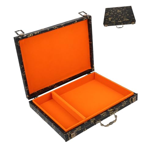 ADOCARN Vintage Mahjong Aufbewahrungsbox mit Elegantem Geprägtem Design Große Kapazität für Traditionelle Mahjong Spielsteine Stilvolles und Tragbares Organizer Gehäuse für Brettspiele ADOCARN Vintage Mahjong Aufbewahrungsbox mit Elegantem Geprägtem Design Große Kapazität für Traditionelle Mahjong Spielsteine Stilvolles und Tragbares Organizer Gehäuse für Brettspiele von ADOCARN