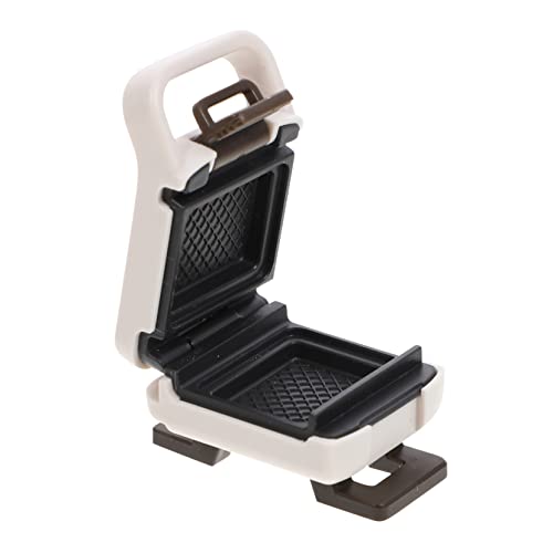 ADOCARN Waffelmaschine für Puppenhaus Weißes Frühstücksgerät für Rollenspiele Mini Küchenzubehör Puppenmöbel für Kreative Szenen für Jungen von ADOCARN
