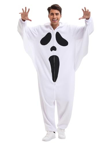 ADOMI Halloween-Geister-Kostüme, Einteiler für Erwachsene, für Herren, Cosplay, Party, gruseliger Herrenanzug von ADOMI