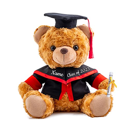 ADORSUN Abschlussgeschenke für sie Personalisierter Teddybär mit Text, Plüschbär Personalisierte Geschenke als Abschlussgeschenke für ihn 2024 Oberschule/Hochschule/Abschlussgeschenke (20 cm-Text) von ADORSUN