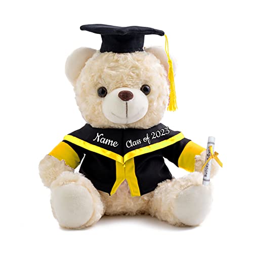 ADORSUN Abschlussgeschenke für sie Personalisierter Teddybär mit Text, Plüschbär Personalisierte Geschenke als Abschlussgeschenke für ihn 2024 Oberschule/Hochschule/Abschlussgeschenke (20 cm-Text-) von ADORSUN