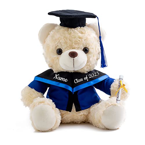 ADORSUN Abschlussgeschenke für sie Personalisierter Teddybär mit Text, Plüschbär Personalisierte Geschenke als Abschlussgeschenke für ihn 2024 Oberschule/Hochschule/Abschlussgeschenke (20 cm-Text-) von ADORSUN