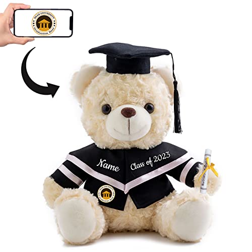ADORSUN Personalisierter Abschluss-Teddybär, Abschlussgeschenke für Sie/Ihn mit Text+Foto, Abschlussbär als Personalisiertes Abschlussgeschenk für Mädchen/Jungen zum Abschluss 2024 (25 cm-Text+Foto) von ADORSUN