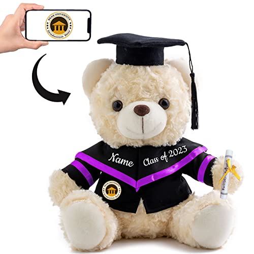 ADORSUN Personalisierter Abschluss-Teddybär, Abschlussgeschenke für Sie & Ihn mit Foto+Text, Abschlussbär als Personalisiertes Abschlussgeschenk für Mädchen/Jungen zum Abschluss 2024 (20cm-Foto+Text) von ADORSUN