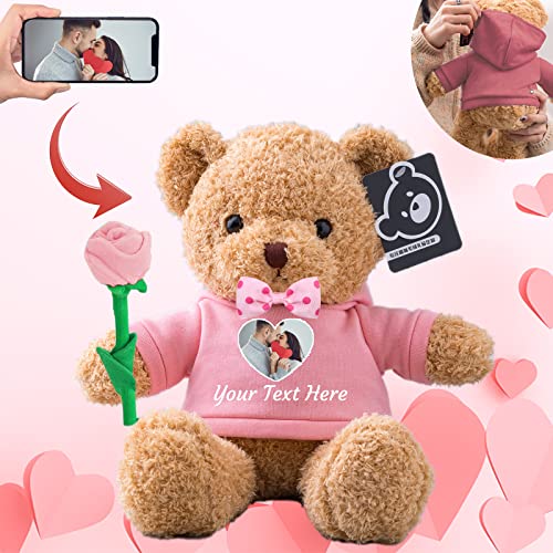 ADORSUN Personalisierter Geschenke Teddybär mit Benutzerdefinierter Text+Foto ValentinsGeschenke Geschenke für Männer Weihnachten Geburtstagsgeschenk für Männer Es Mir Leid Geschenke für sie (40cm) von ADORSUN