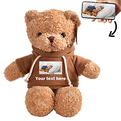 ADORSUN Personalisierter Geschenke Teddybär mit Text+Foto ValentinsGeschenke Geschenke für Frauen Weihnachten Geburtstagsgeschenk für Frauen Es TUT Mir Leid Geschenke für sie (20cm) von ADORSUN
