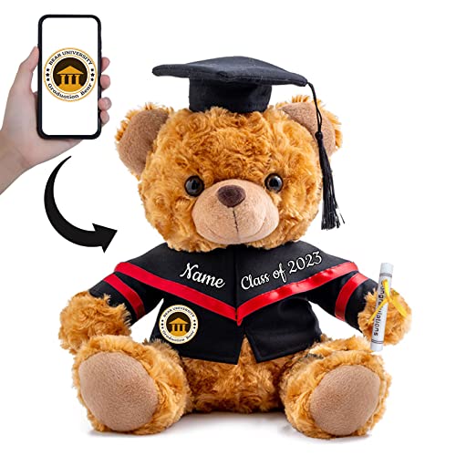 GraduationBär Personalisierte Graduation Geschenke mit benutzerdefinierten Text+Foto, Teddybär Plüschtier als Schulabschluss Geschenk für sie 2024 Oberschule Graduation Geschenke (20 cm-Text+Foto) GraduationBär Personalisierte Graduation Geschenke mit benutzerdefinierten Text+Foto, Teddybär Plüschtier als Schulabschluss Geschenk für sie 2024 Oberschule Graduation Geschenke (20 cm-Text+Foto) von ADORSUN