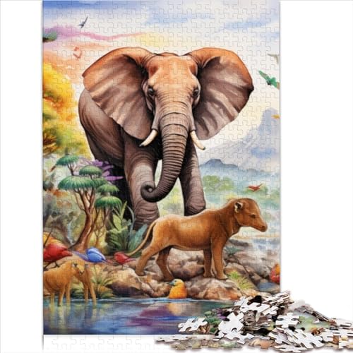 1000 Teile Puzzle Afrikanische Tiere Puzzles für Erwachsene Kinder Holzpuzzles Spielzeug Intellektuelles Spiel (75x50cm) von ADOSIA