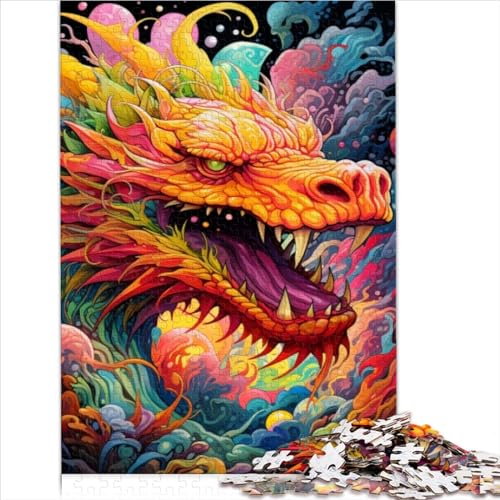 1000 Teile Puzzle für Erwachsene, psychedelische Kunst, Drachenpuzzle für Erwachsene, Papppuzzle, Lernspiel für Erwachsene und Kinder (75x50cm) von ADOSIA
