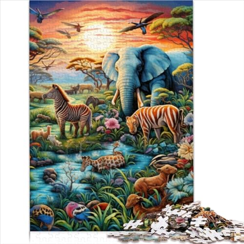 1000 TeilePuzzles für Erwachsene und Kinder Tierwelt Holzpuzzles Geschenkspielzeug (75x50cm) von ADOSIA