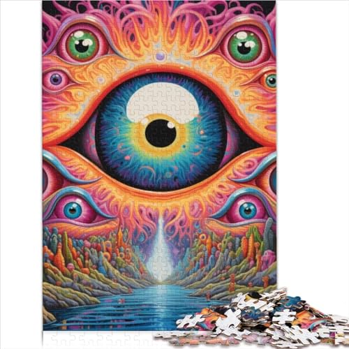 1000-teiliges Puzzle, psychedelische Augen, Puzzles, Holzpuzzle, Montagespielzeug, interaktives Familienspiel (75x50cm) von ADOSIA