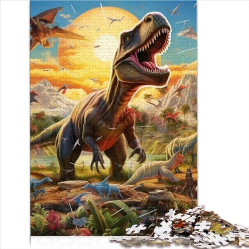 500 Teile kreative Puzzles, Dinosaurier-Welt-Puzzles, rechteckiges Puzzle, Lernspielzeug, Geschenk für Kinder und Erwachsene (52x38cm) von ADOSIA