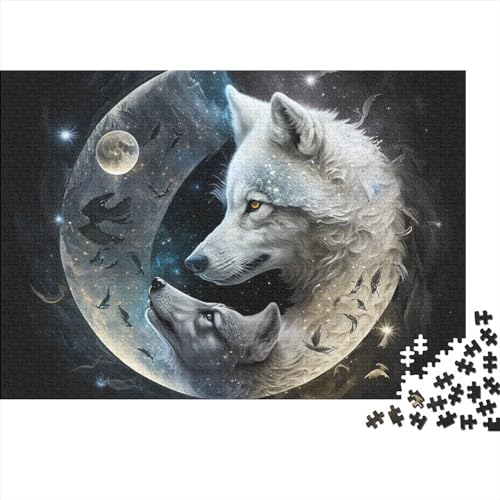 500-Teiliges Puzzle Für Erwachsene, Verzauberter Wolf, Schwieriges Puzzle, Lernspiele, Heimdekoration (Größe 52X38cm) von ADOSIA