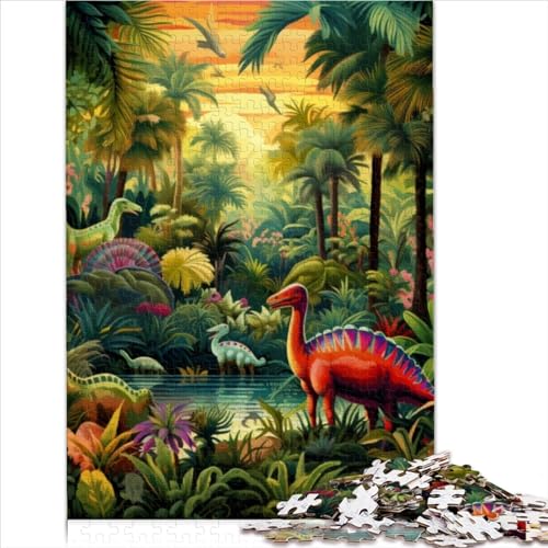 500-teiliges Puzzle für Erwachsene, Dinosaurier-Welt, 500-teiliges Puzzle, Heim-Lernspiele, DIY-Spielzeug (52x38cm) von ADOSIA