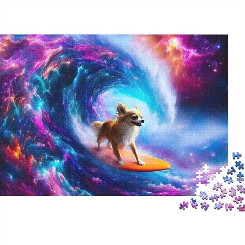 Puzzle Für Erwachsene, Surfer-Hund, 500 Teile, Puzzlespiele, Lernspielzeug, Puzzle Für Kinder Ab 12 Jahren Und Erwachsene (Größe 52X38cm) von ADOSIA
