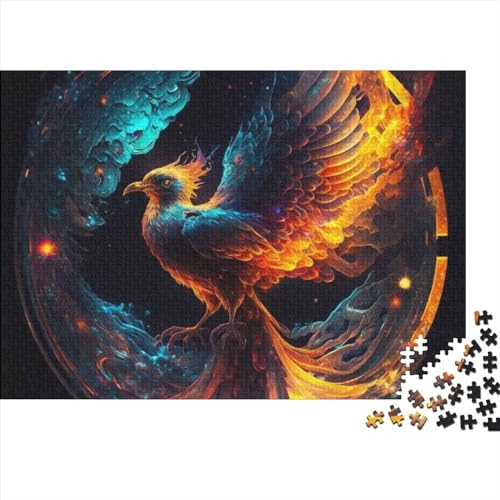 Puzzles Für Erwachsene, 500 Teile, Fantasy-Phoenix-Vogel-Puzzle, Schwierige Holzpuzzles Für Erwachsene, Geschenke, Herausforderndes Spiel (Größe 52X38cm) von ADOSIA