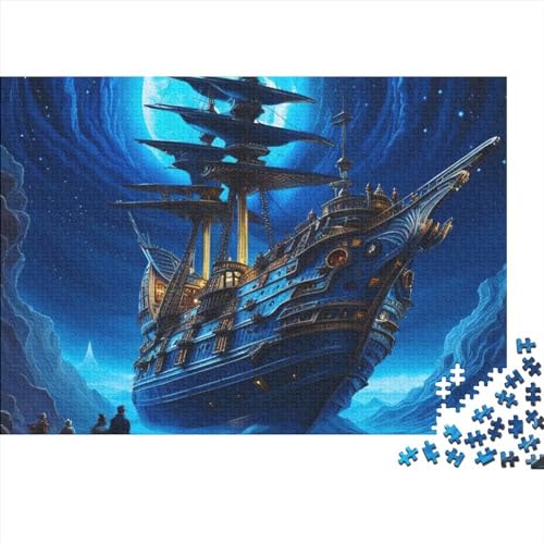Puzzles Für Erwachsene, Magisches Piratenschiff, Puzzle Für Erwachsene, Kinder, Puzzlespielzeug, Familienspiele, Puzzle, Dekoratives Zuhause (Größe 52X38cm) von ADOSIA