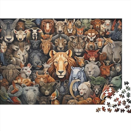 Animal World (8) Erwachsene ＆ Kinder Puzzle 1000 Teile Holz Animal Moderne Wohnkultur Lernspiel Geburtstag Family Challenging Games Stress Relief 1000pcs (75x50cm) von ADOVZ