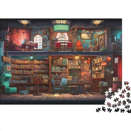 Bookshop (8) Puzzles 1000 Teile Holz Book Für Erwachsene ＆ Kinder Geburtstag Family Challenging Games Lernspiel Wohnkultur Entspannung Und Intelligenz 1000pcs (75x50cm) von ADOVZ