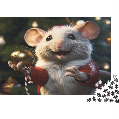 Christmas Mouse (103) 300 Teile Personalised Photo Puzzles Erwachsene Family Challenging Games Lernspiel Wohnkultur Geburtstag Stress Relief Toy 300pcs (40x28cm) von ADOVZ