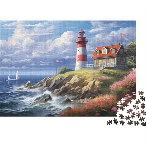 Coastal Lighthouses (4) Puzzles 1000 Teile Holz Lighthouses Erwachsene ＆ Kinder Wohnkultur Lernspiel Geschicklichkeitsspiel Für Die Ganze Familie Geburtstag Stress Relief 1000pc von ADOVZ