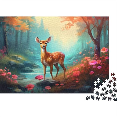 Colorful Deer (38) Puzzles Für Erwachsene 500 Teile Holz Typical Animal Educational Game Home Decor Family Challenging Games Geburtstag Stress Relief 500pcs (52x38cm) von ADOVZ