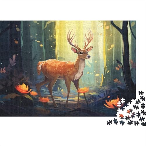 Colorful Deer (49) 500 Teile Holz Typical Animal Puzzle Für Erwachsene Lernspiel Geburtstag Moderne Wohnkultur Family Challenging Games Stress Relief 500pcs (52x38cm) von ADOVZ
